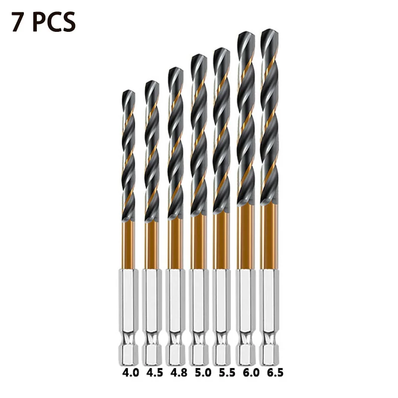 3/7/13PCS Hex Schaft Spiralbohrer Set Holz Metall Lochschneider Kernbohrwerkzeug Kobalt Bohrer Bits 1,5 2 2,5 3 3,5 4 5 6mm HSS