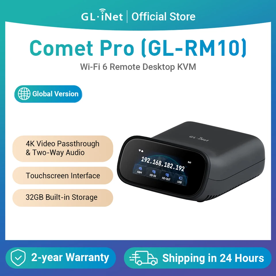 GL.iNet Comet Pro (GL-RM10) Remote KVM Wi-Fi 6 4K@30Hz Passthrough