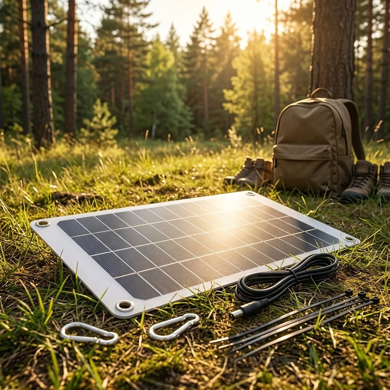 DC Interface Charger 10W Solar Panel Extended Camping Trips Compact Design For Transport Easy Setup And Operation