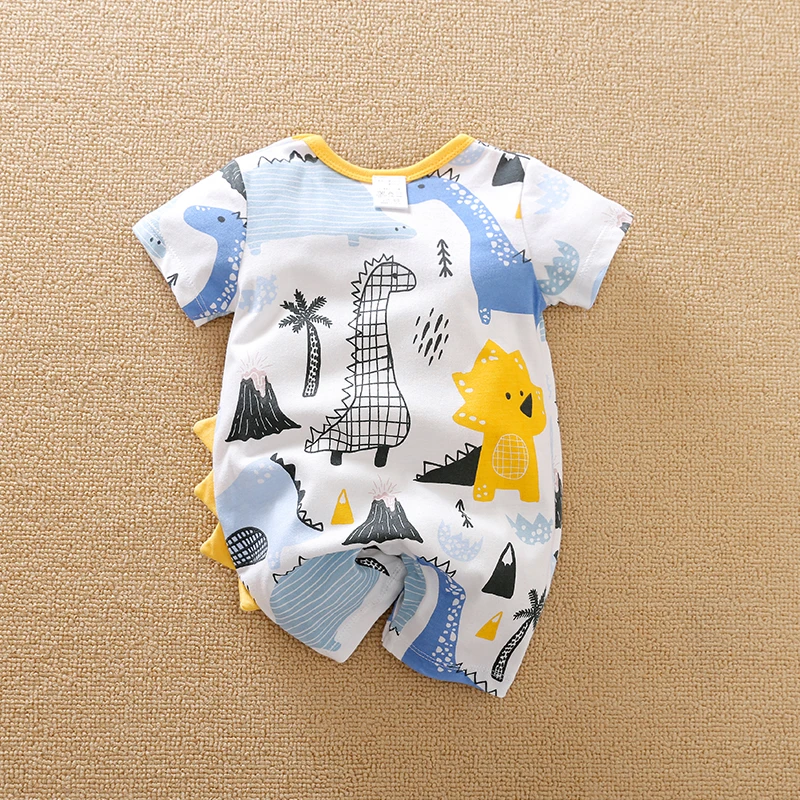 0-18 Months Baby Clothes Newborn Boy Romper Summer Short sleeves Animal Print Cotton Comfortable Clothing Infant Baby Bodysuit