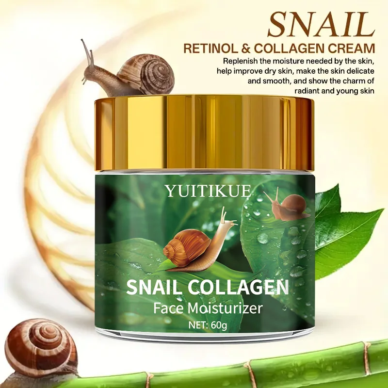YUITIKUE 96% Crema de Mucina de Caracol 60g - Retinol y Colágeno, Lift & Hidrata, Reduce las arrugas, Piel Suja y firme, Resultados Rápidos