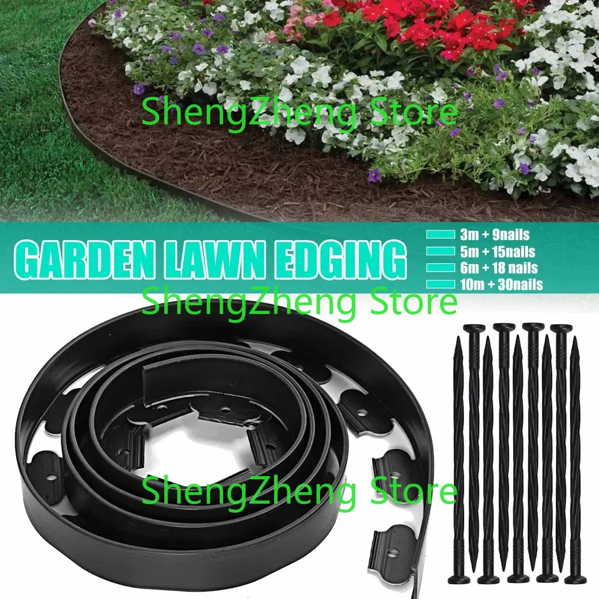 5M/10M Garden Edging Border Edge Landscape Lawn Flower Bed Landscaping Flexible Edging Border
