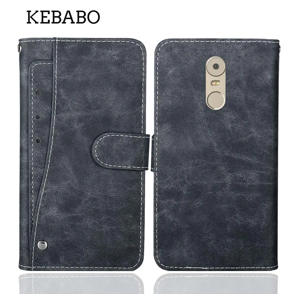 Carteira de couro Flip Phone Case, Slots de cartão de luxo, sacos estilo livro, capa para Lenovo K6 2016, aproveite nota poder