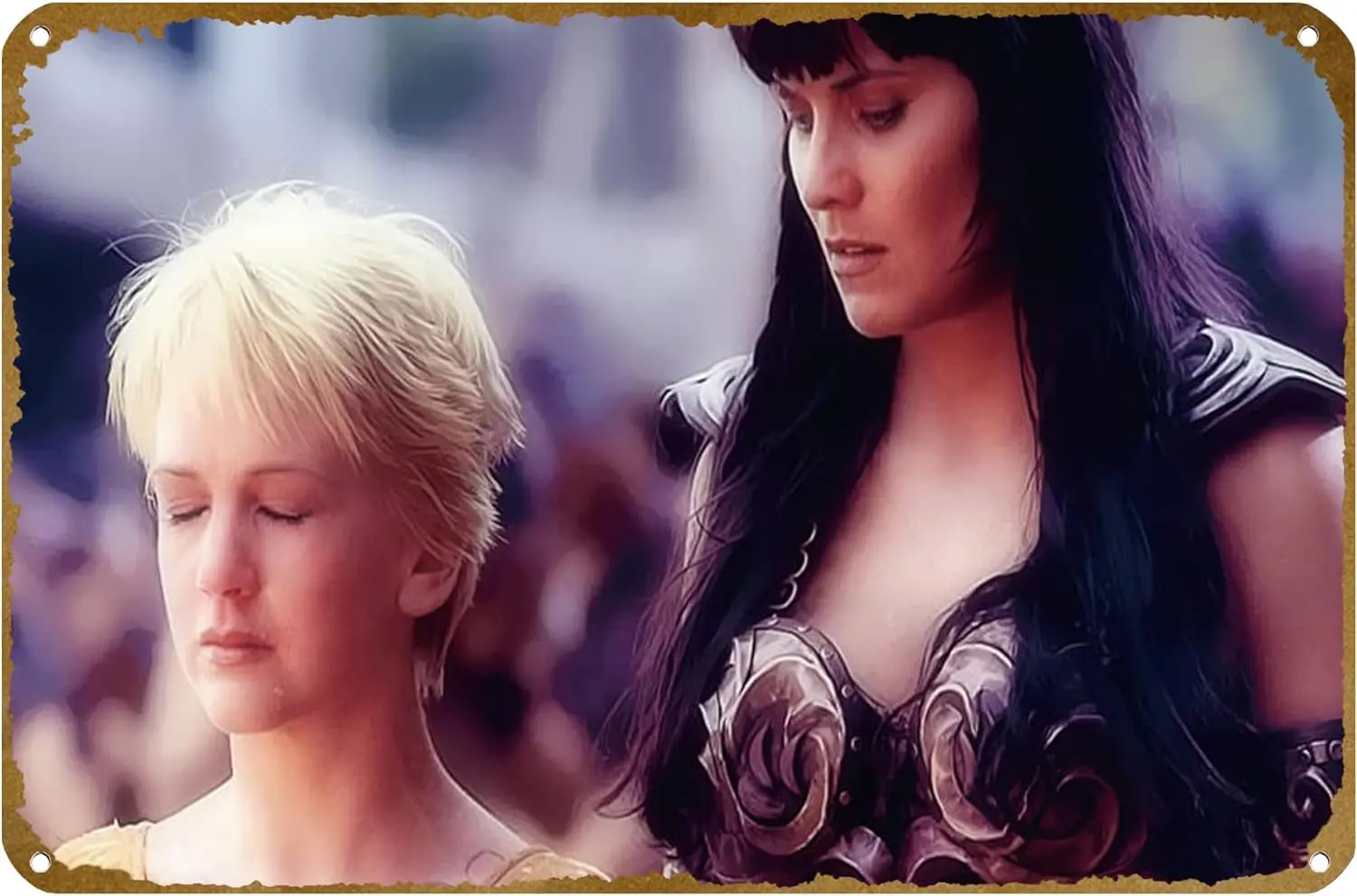 Xena: Princess, Lucy Lawless, Xena (Xena: Princess), Gabrielle (Xena: Princess), Renee Oconnor Poster Vintage Metal Tin sign Art