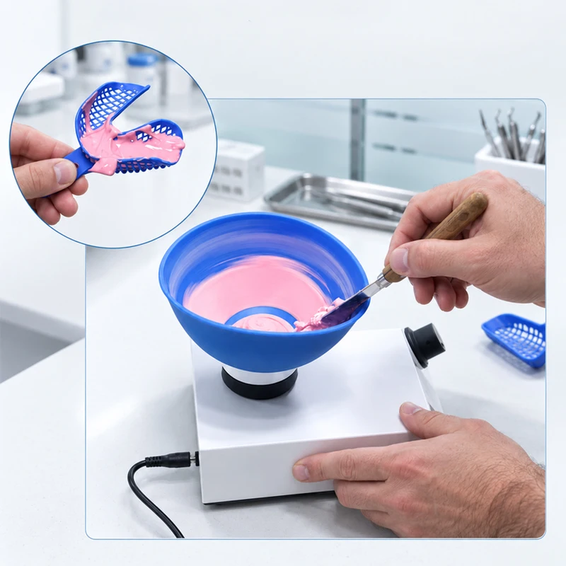 Dental Electric Mixer with Smart Operation Modes 5-300rpm LCD Display for Alginate and Gypsum Mixing，Multi Material Compatible