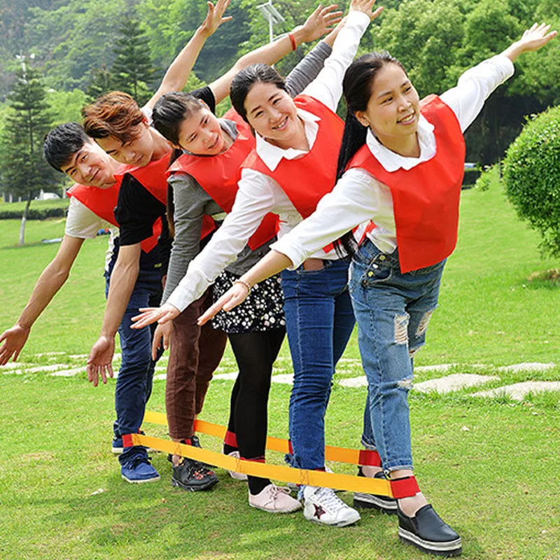 Riesige Spuren 3/4/5/8/10 Beinige Rennbänder für Erwachsene und Kinder, Mannschaftsbauspiele, lustige Outdoor-Gruppenaktivitäten, Sport – Detail 3