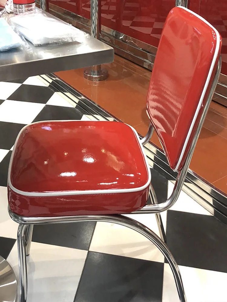 American fast food retro restaurant r dining chair, red fast food chair 1950 burger restaurant chair