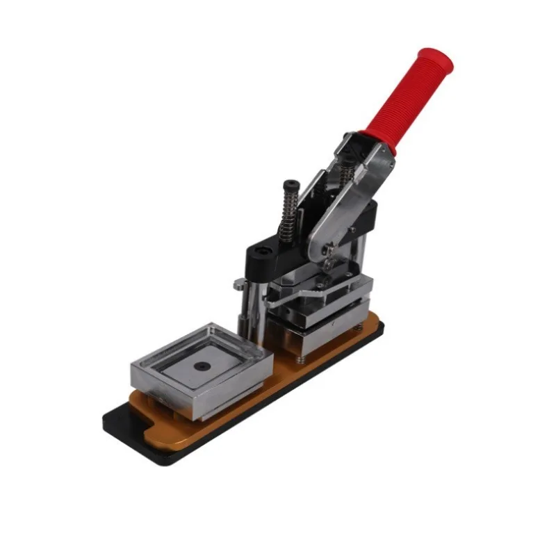 53 * 80Mm Manual Square Integrated Refrigerator Sticker Equipment Rotary Metal Badge Making Badge Machine