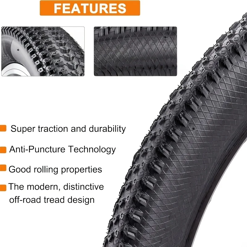 24-Zoll-Fahrradreifen 24x2.125 24x2.35 Drahtseil-Clincher-Fahrradreifen 2er-Pack Stahlseil-Außenreifen für Kinderfahrräder, MTB, Dirt Jumper, BMX – Detail 3