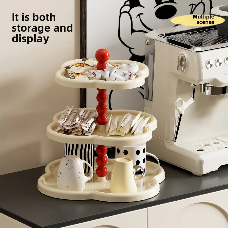 Suporte de bolo multicamadas estilo vintage – Bandeja de exibição de sobremesa retrô com design de trevo, prato de frutas elegante e organizador de mesa