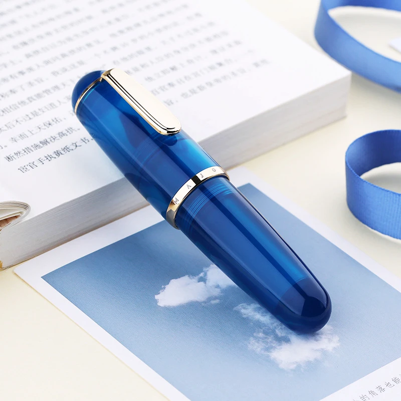 MAJOHN New Colorful trasparente Q1 Cute Short Pen placcato oro bicolore Big Sharp Point Writing Practice Small Fat Pen Ink Pen