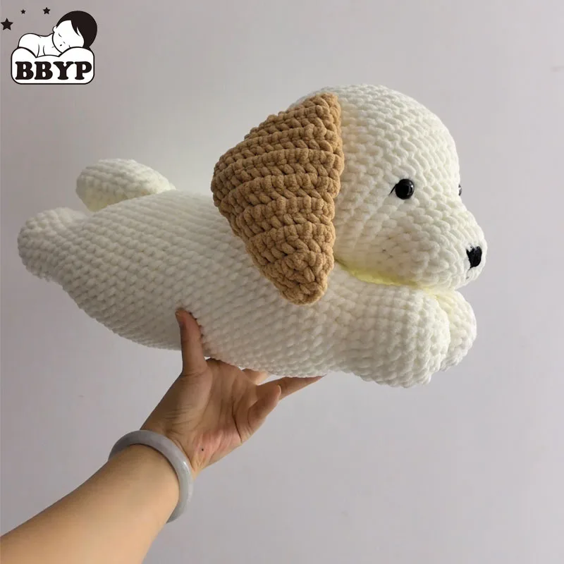 Handmade Bailey Dog Crochet Wool Doll Knitted Dog Knitted Bunny Doll Soothing Baby Sleeping PillowToys For Kids Birthday