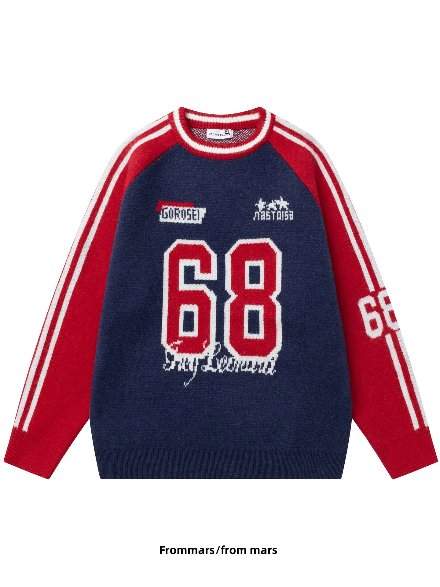 

Ретро-свитер для пар, свободный крой, круглый вырез, цветной, вязаный, удобный, дышащий, повседневный, для осеннего сезона