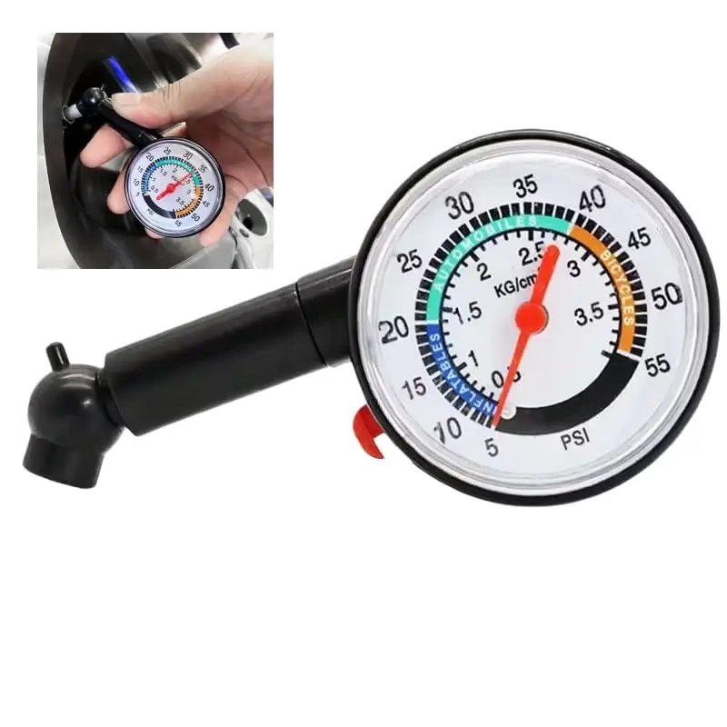 Hot Sale 2/4PCS Accurate Mechanical Tire Pressure Gauge for Car and Motorcycle with Dial,5-55 PSI Portable Air Pressure Tool