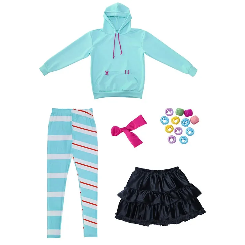 

Candy 2025Хэллоуин аниме косплей фильм Vanellope Von Schweetz костюмы для косплея толстовка юбка аксессуары для волос униформа Comic Con