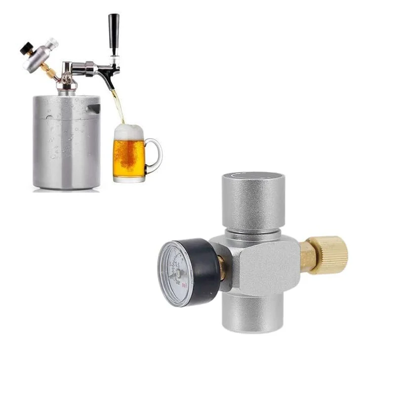 Micro Co2 Regulator 60Psi Beer Keg Co2 Charger Portable Mini Co2 Regulator For Gas Ball Lock Disconnect