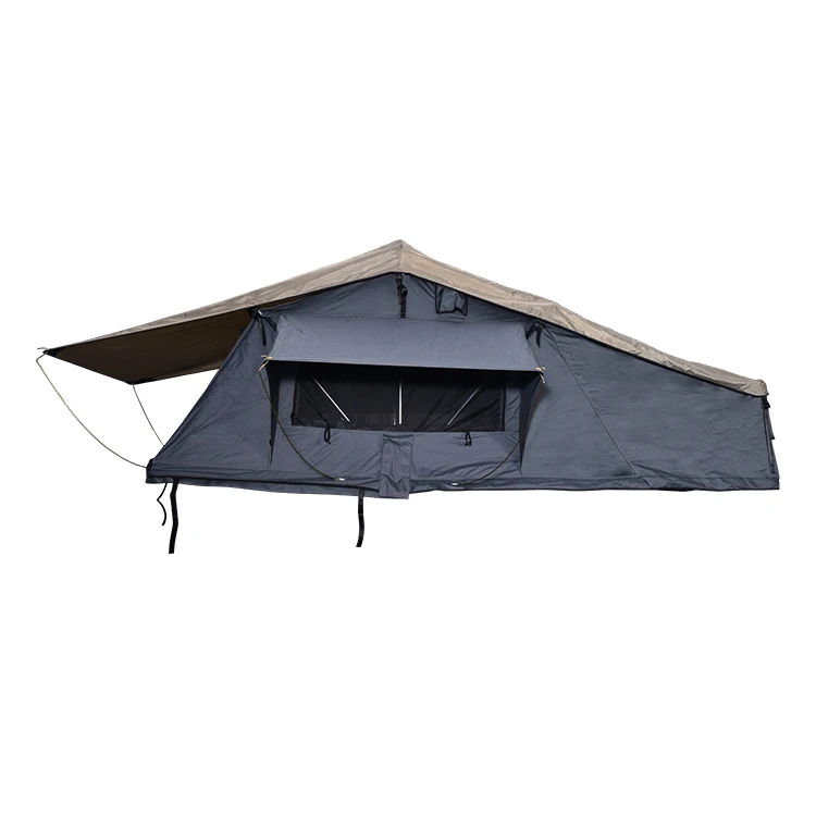 Zdjęcie 3: Namiot dachowy na samochód, 160x310x130cm, 600D Oxford Softshell, z materacem 5cm, 4-sezonowy, wodoodporny namiot kempingowy do użytku na zewnątrz.