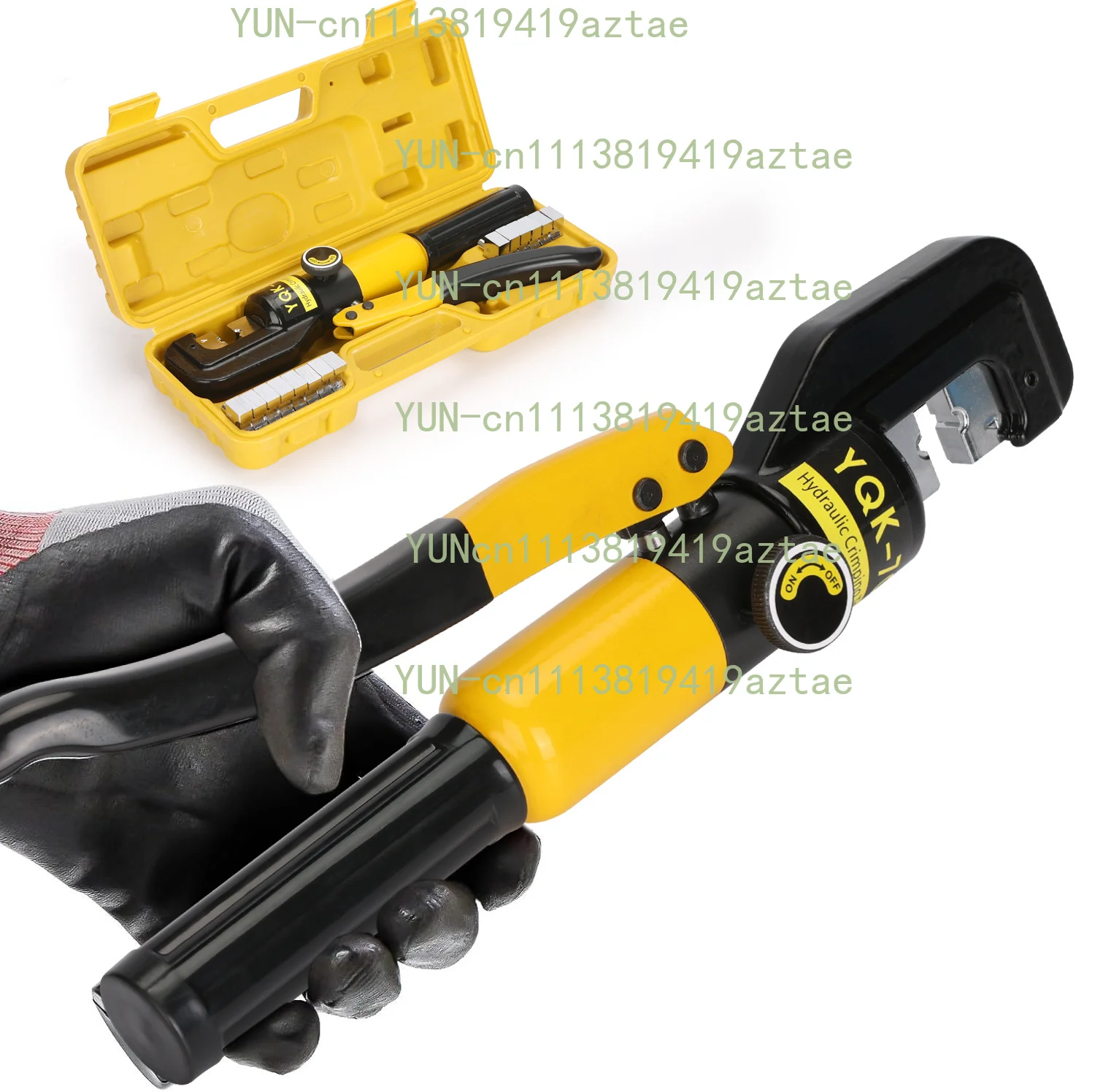 Hydraulic Crimping Tool with Cable Cutter, Crimper for 12-2/0 AWG Electrical Wire Battery Cable Lug Terminals