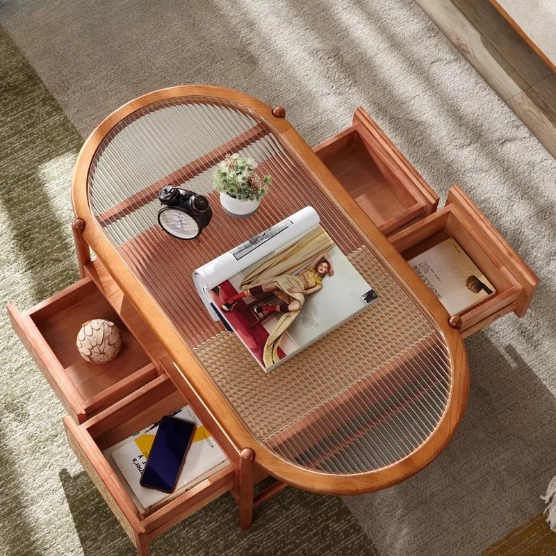 

m Solid Wood Cafe Tables Nordic Double Layer Creativity Glass Coffee Tables Living Room Balcony Cafe Furniture Mesas m