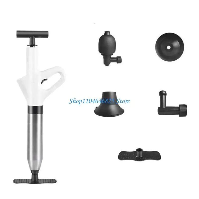 

Durable Stainless Steel Toilet Plunger MultiPurpose Air Pressure Drain Unclogging Tool