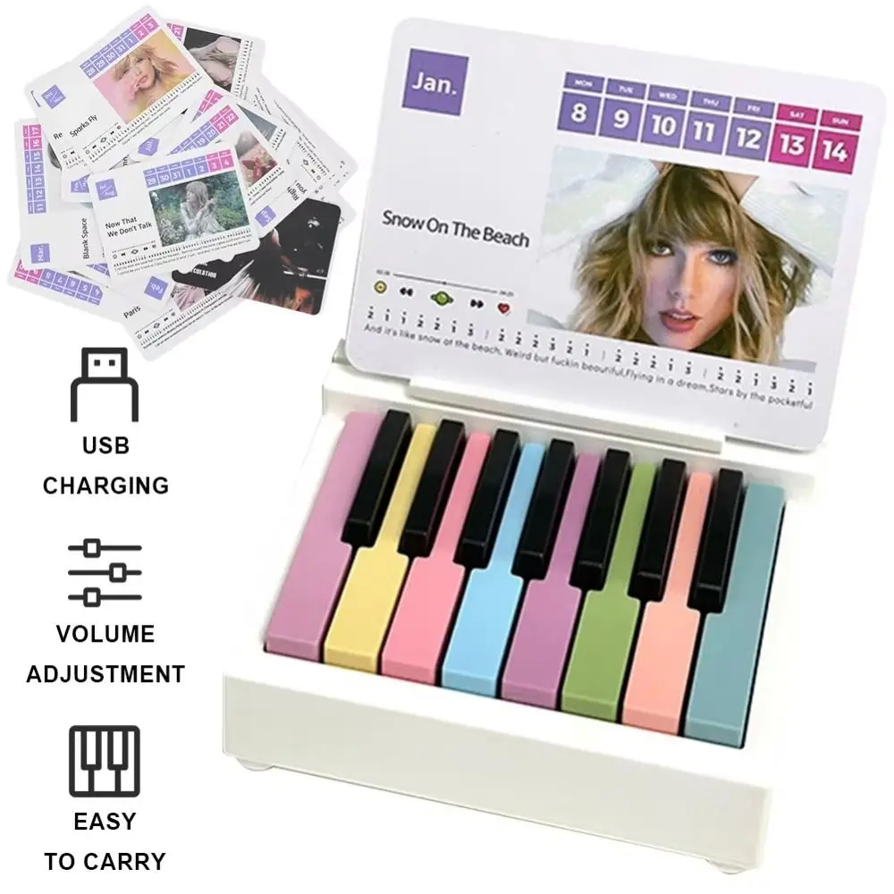 New 27 Music Calendar Cards Taylor Piano Calendar Mini 52 Songs Desktop Ornaments ABS Portable Peripheral Ornaments