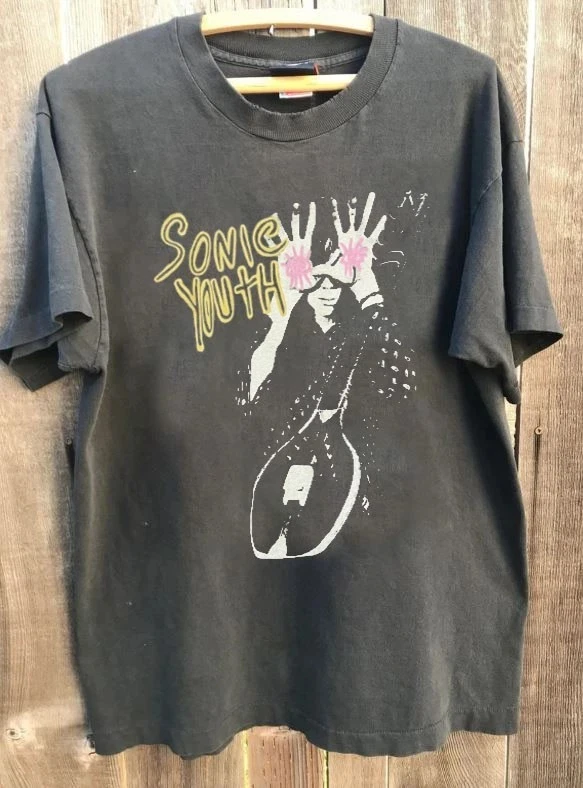 Herren Sommer Vintage SONIC YOUTH Band T-Shirt Unisex Baumwolle und Atmungsaktives T-Shirt Herren Rundhals Oversized Kurzarm – Detail 6