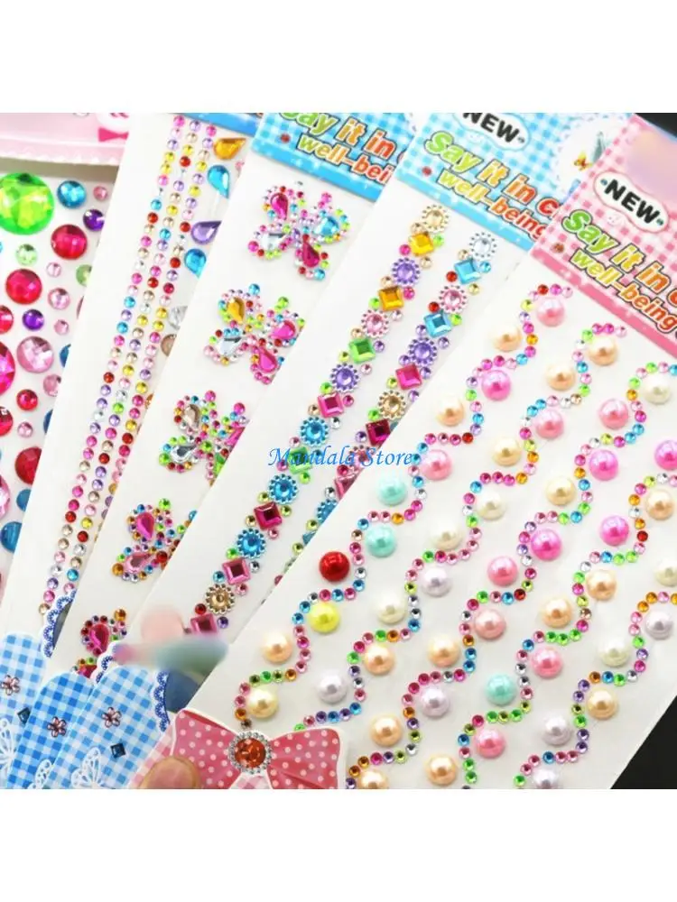 

U2JC Sticker Selfs Adhesive Scrapbooks Supplies Rhinestones for Crafts Supplies,Blings Jewels Sticker for Face