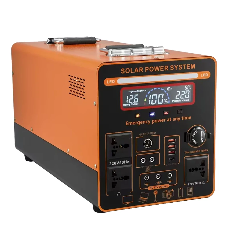 High Quality 600W 1000W 1500W Solar Energy Storage Power Supply, Outdoor Camping Emergency Off Grid Generator
