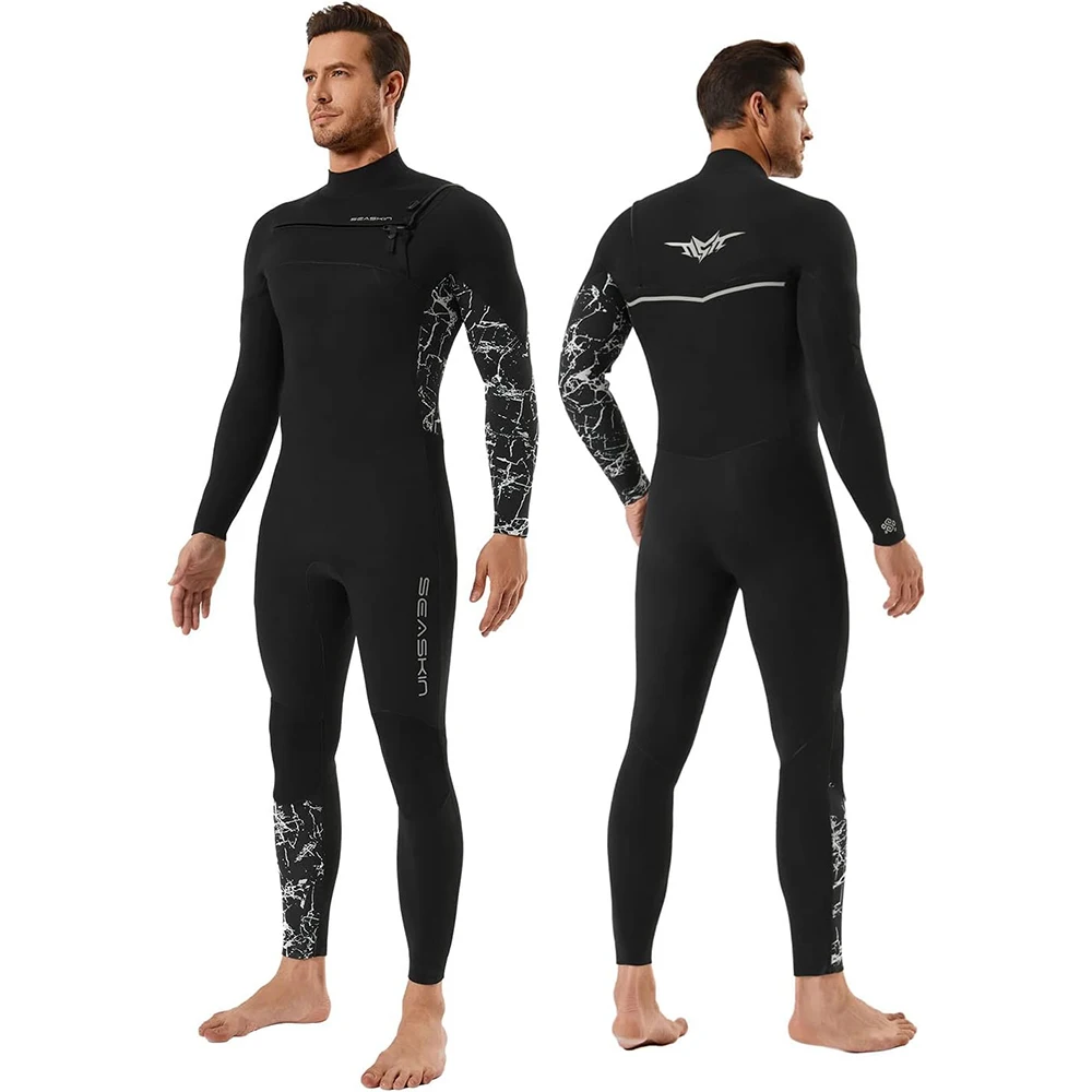 

Mens Womens 3/2mm Neoprene Chest Zip GBS Full Wetsuit Snorkeling Kitesurfing Fishing Swimming Diving Suit Spearfishing Swimsuit