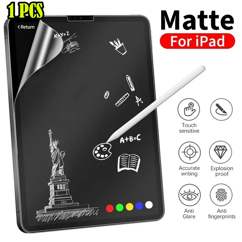 2026 Mattierte Papierfolie für iPad 12. A19 A16 11. 10. 9 8 7. Generation 10.2 Air 8 Pro 13 12.9 11 M4 Mini7 6 5 4 8.3 Displayschutzfolie