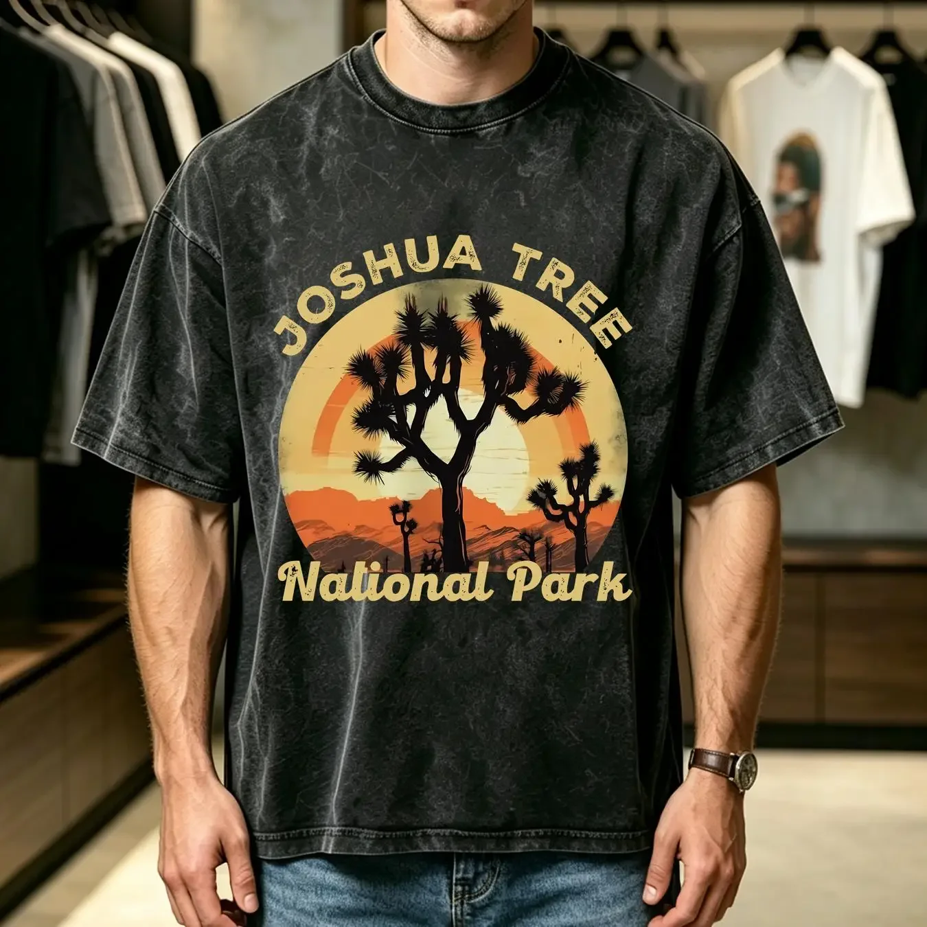 washed T Shirt Joshua Tree National Park Vintage Inspired Hiking Camping long or short sleeves vintage Washed graphic