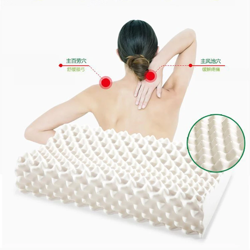 100% Thailand latex pillow Natural Latex Neck Memory Pillows adult children cervical spine massage pillow core home hotel pillow