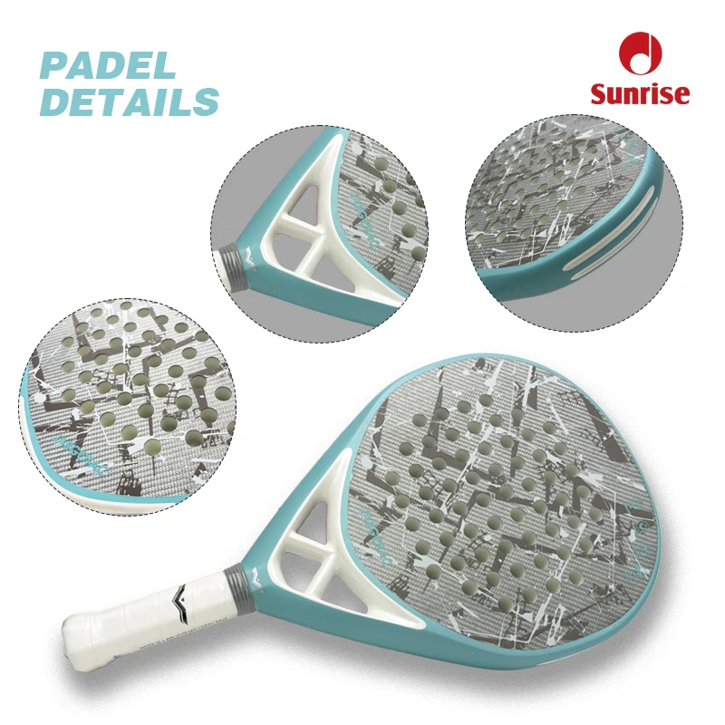 Professional SA002 Padel Paddle 3k Carbon Fiber Teardrop High Quality Eva Core T700 Graphite Woven 260x260mm 360g
