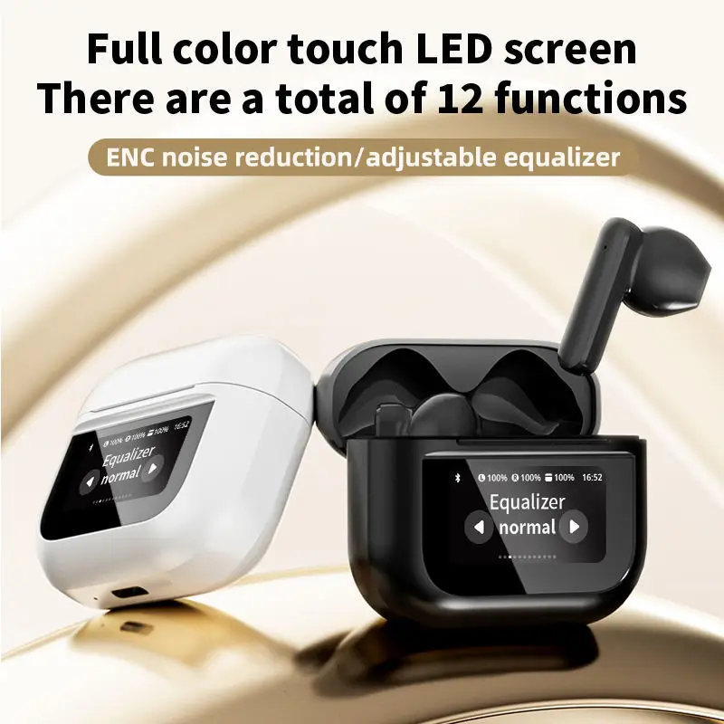 Full-color smart touch screen wirele Bluetooth translation earphones simultaneous translation multi-language translation earbuds