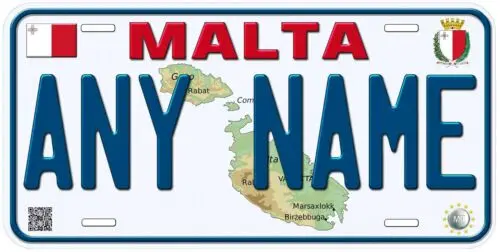 Malta Custom Personalized Novelty Car Tag License Plate Aluminum