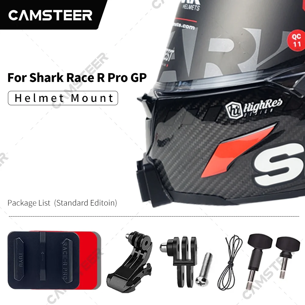 Shark Race R Pro GP Customized Motorcycle Helmet Chin Mount for GoPro12 11 10 9 Insta360 X4 X3 Ace pro DJI Action3/4 Camera