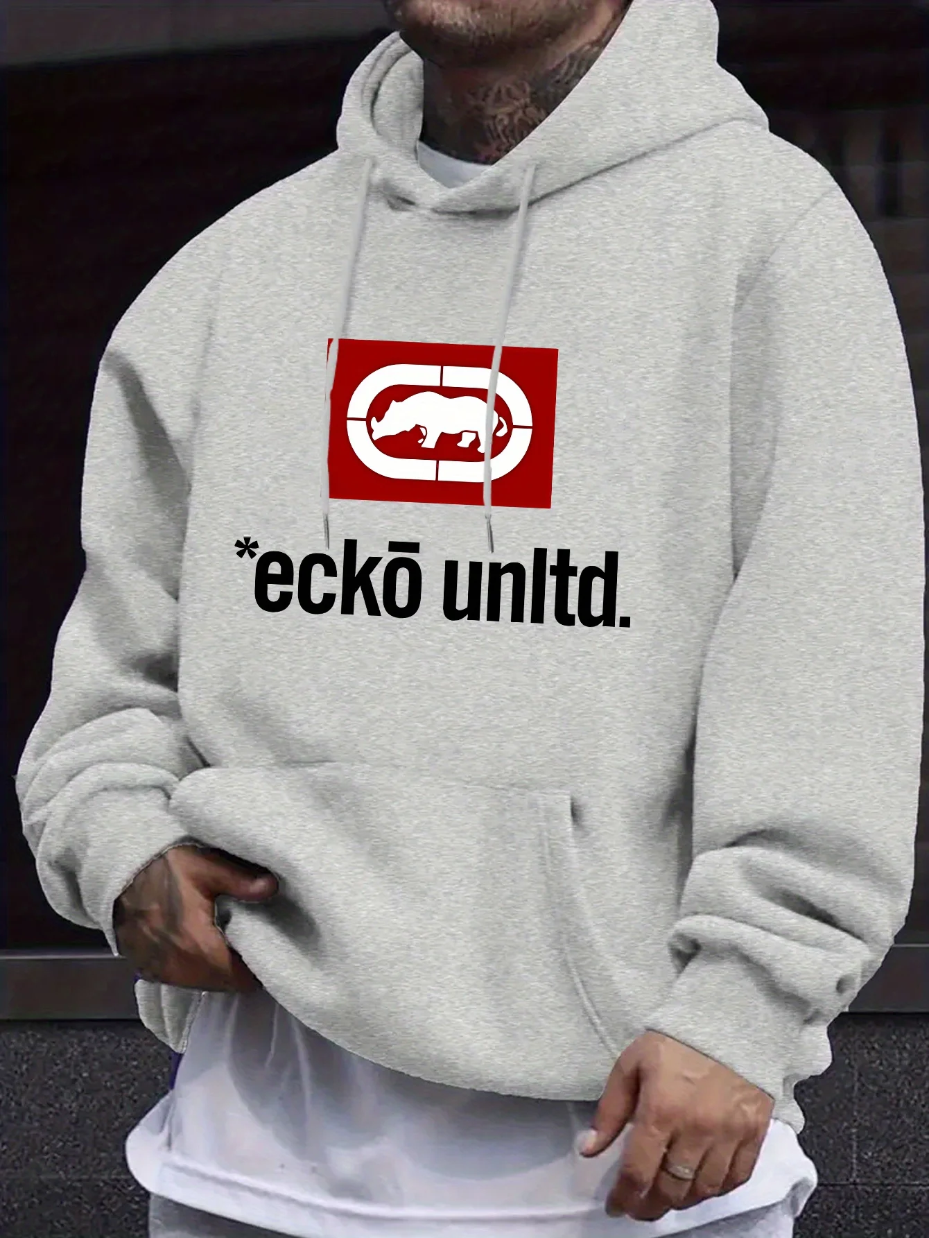 Sweat à capuche pour hommes avec graphique « Ecko Unlimited » - Pull décontracté manches longues coupe régulière automne/hiver sweat à capuche décontracté