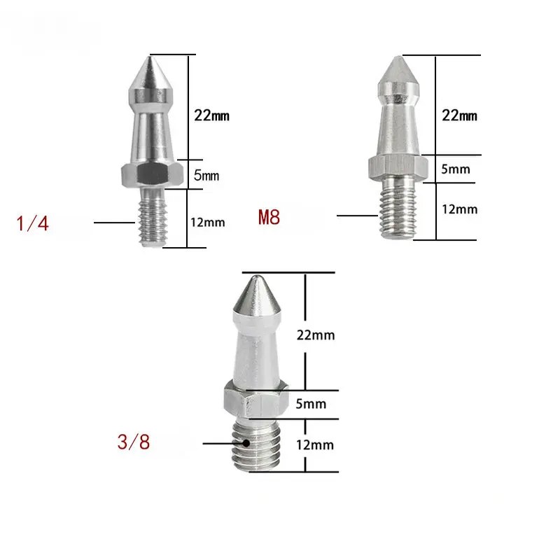 NEW Tripod Stand 3/8 1/4 M8 Inch CameraTripod Spikes Replacement Part Foot Screw For Gitzo Benro Monopod Yunteng Tripod 101302