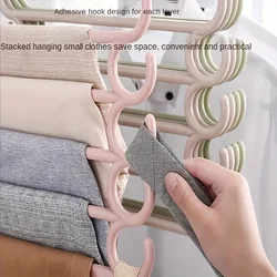 1/2/3pcs Pants Rack Multifunctional Household Saving Space Multi Layer Trousers Hanger Pants Closet Color Clothes Peg 5 Layers