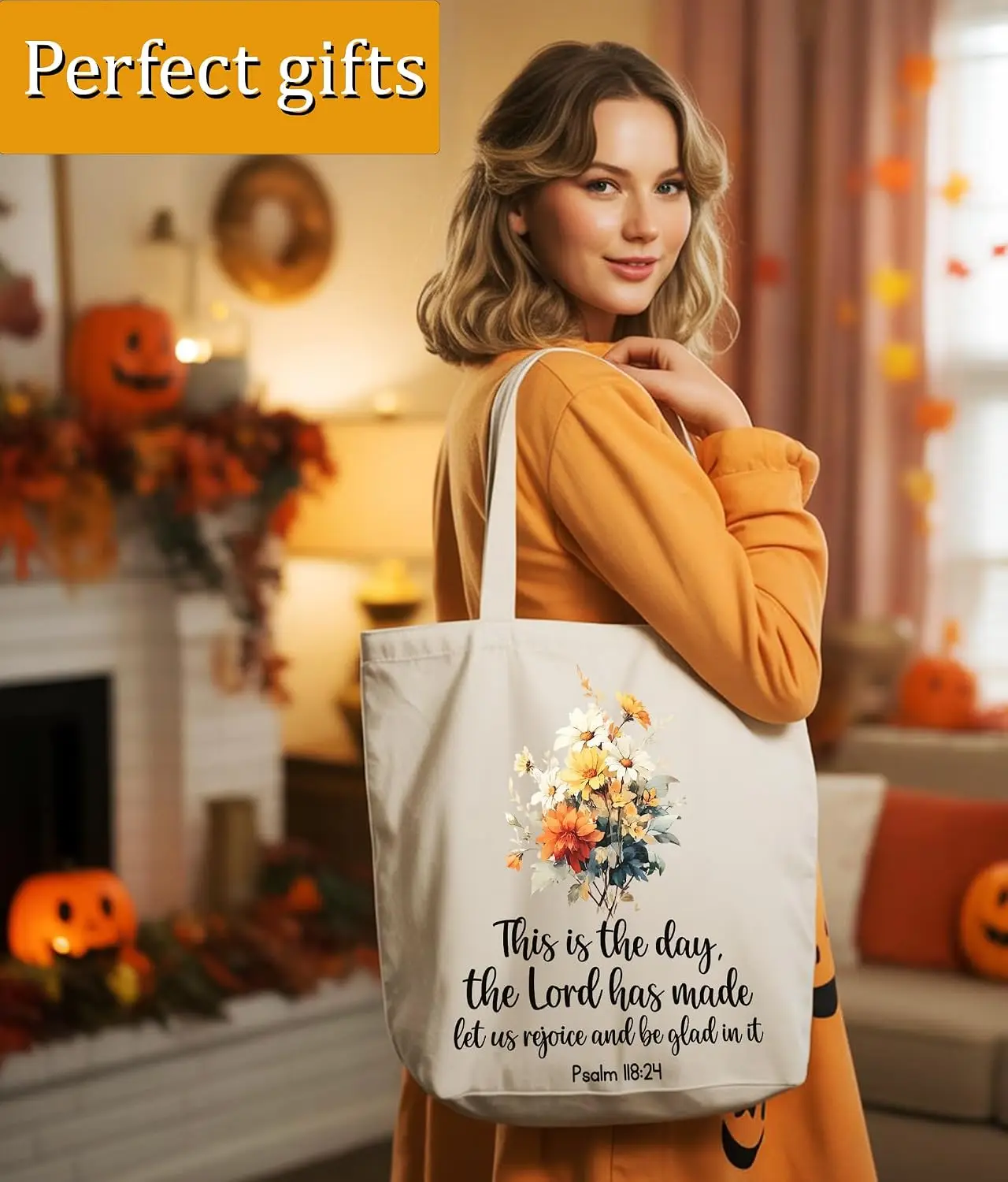 Tote Bag Charms Accessories Eco Friendly Canvas Grocery Tote Bag Christian Gifts Church Bible Study Medium Inner Pocket