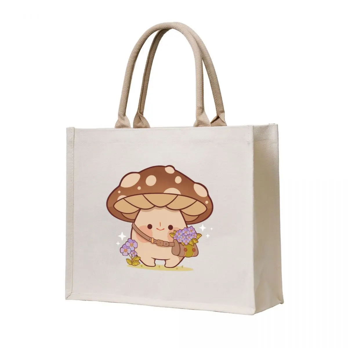 

Flower picking mushroom Tote Bag supermarket folding bag Canvas shoulder bag tote canvas