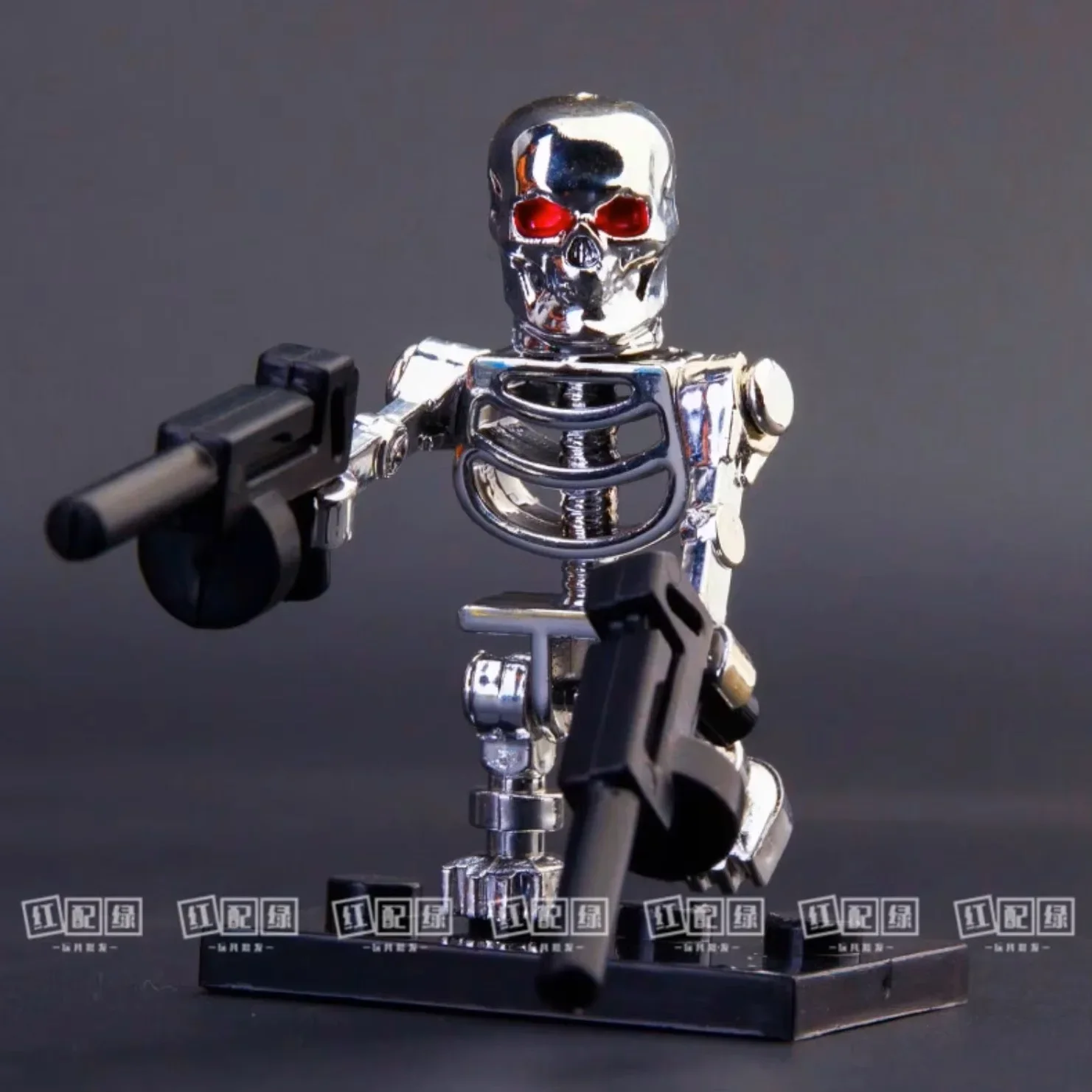 Chrome Skull Terminator T800 Robot Building Blocks Mini Action Figure Toys