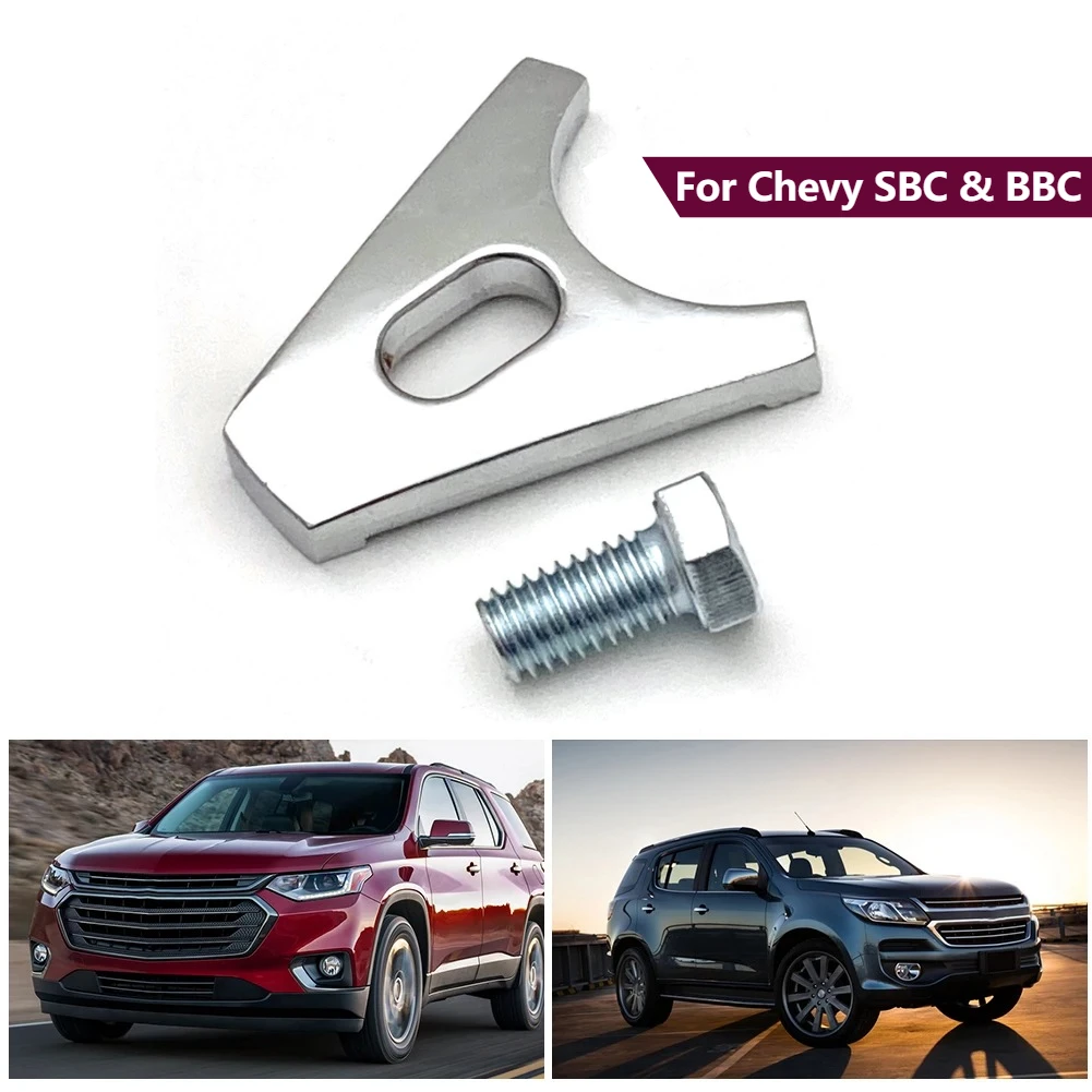 

Зажим распределителя, хромированный маленький большой блок, зажим для Chevy для SBC