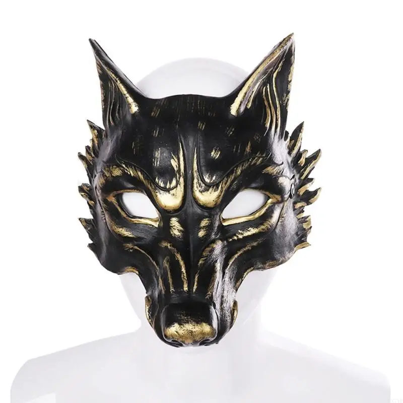 

N7YF Wolf Mask Halloween Masquerades Mask Animal Half Face Mask for Cosplays Costume