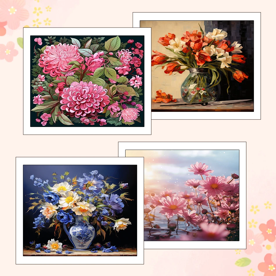 

RUOPOTY Paintings For Painting By Numbers Flowers 40X50cm Diy Crafts Markers By Numbers Kits Acrylic Canvas Drawing Wall Decor