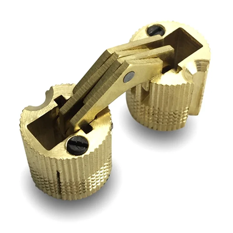 Copper Brass Furniture Hinges 8-18mm Cylindrical Hidden Cabinet Concealed Invisible Door Hinges For Hardware Gift Box