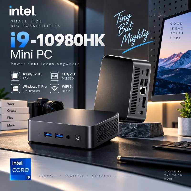 【3 Year Warranty】MINI Core i9 10980HK  PC 16GB RAM  1TB 2TB SSD WIFI 6 BT5.2 4K HD  Gaming Office Study Pc
