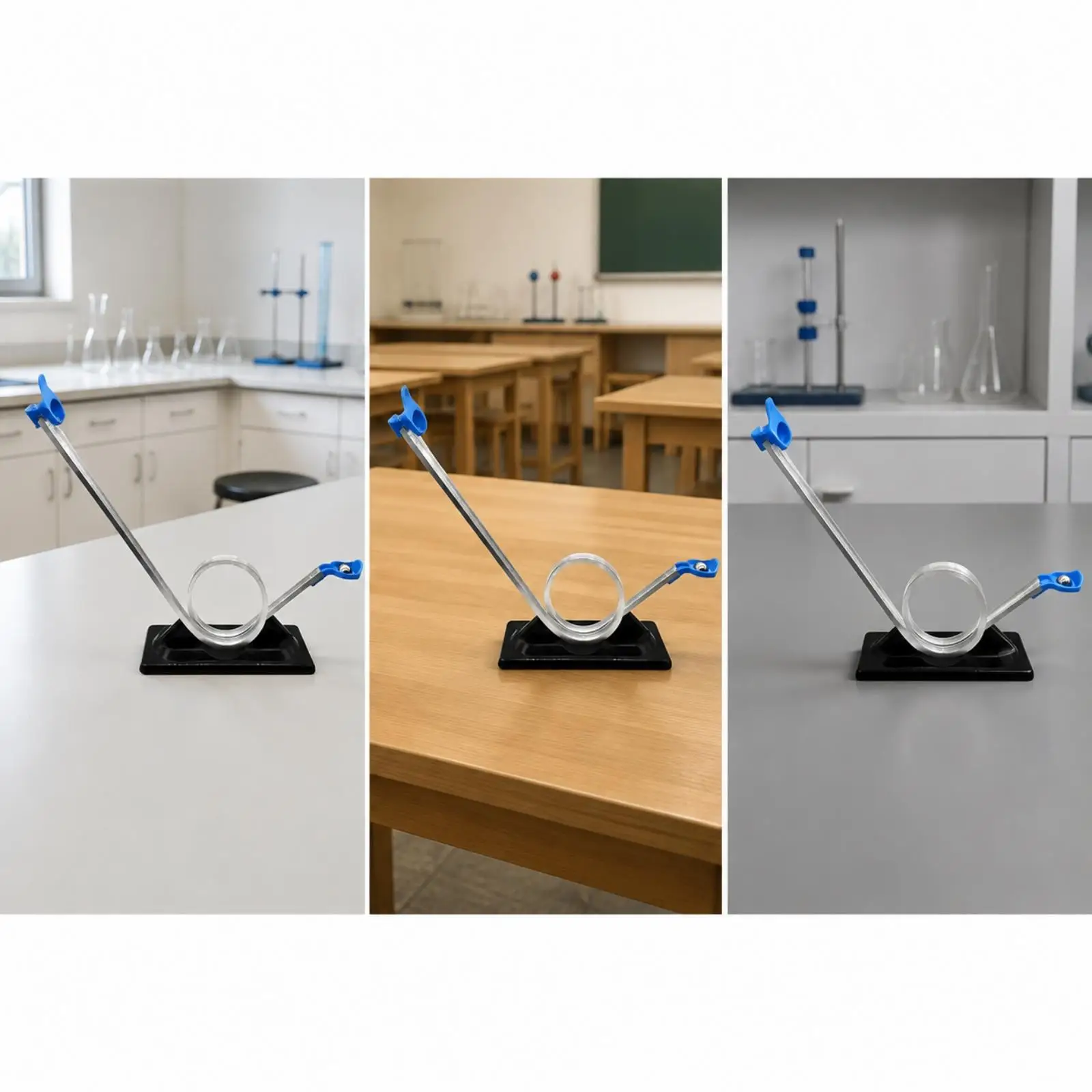 Centrifugal Track Car Science Experiment Tool with Circular Track Base for Demonstrating Inertia and Momentum