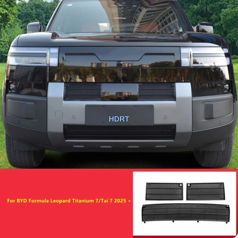 Car Styling Front Bumper Racing Grills Insect Screen Net Water Tank Proof Cover For BYD Formula Leopard Titanium 7/Tai 7 2025 +