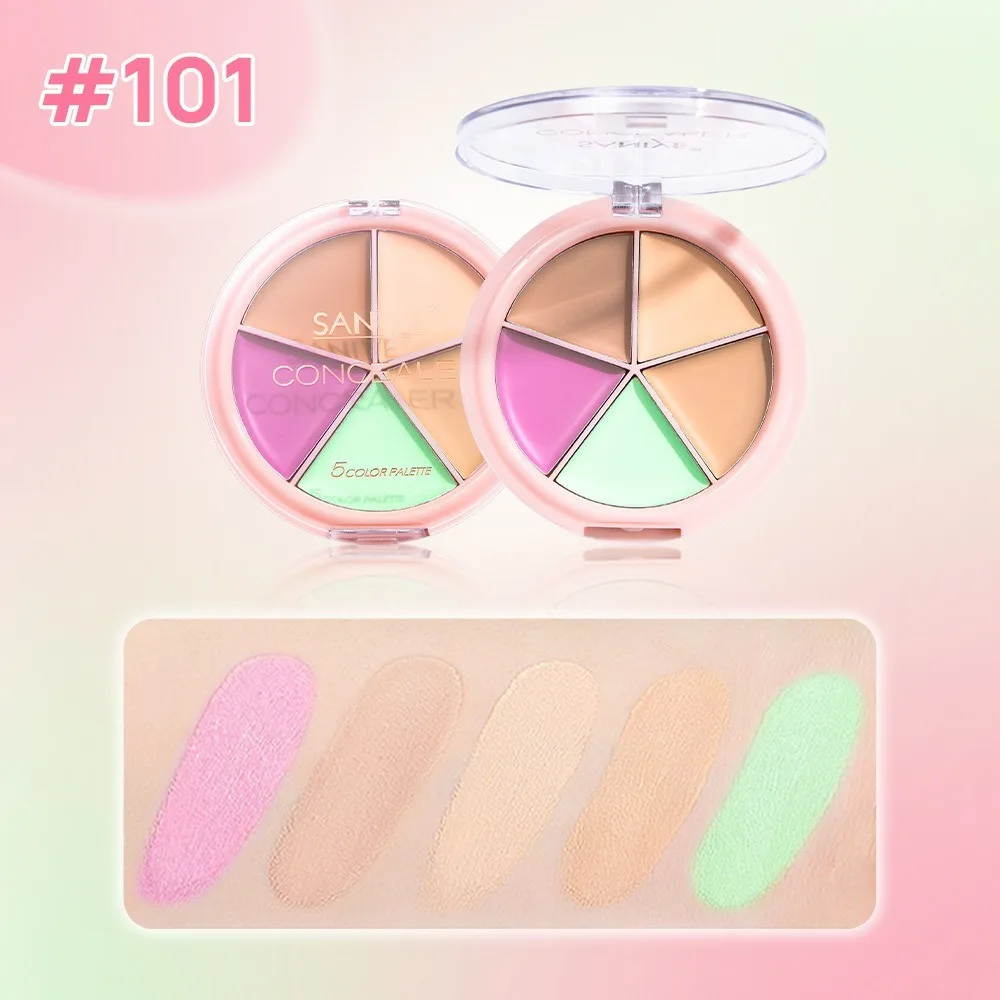 Multifunzione Idratare Correttore Tavolozze Trucco per il viso 5 Colori Copertura Cerchi scuri Cometica a lunga durata Crema per il viso Bellezza delle donne